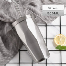 Load image into Gallery viewer, Coffee Mug Tumbler Office Gradient Color 304 Stainless Steel Thermos Mug 450ml Coffee Cup With Straw Thermal Office Coffee Mug