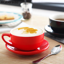 Load image into Gallery viewer, New Creative Coffee Cup 350ml Large Capacity European Style Coffee Mug Saucer Set Latte Cup Black Tea Cup Milk Cup
